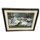 Framed Winter Stream Landscape Print Jim Gray