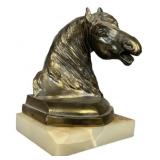 Bronze Horse Head Bust on Onyx Base