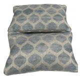 Pair Blue Geometric Throw Pillows