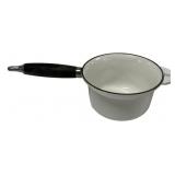 Vintage White Enamelware Saucepan