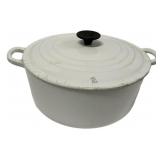 Le Creuset White Enameled Cast Iron Dutch Oven