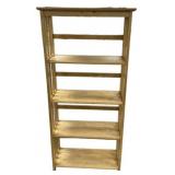 Natural Wood 5-Shelf Folding Bookcase