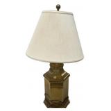 29.5"hBrass Hexagonal Table Lamp with Shade