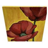 14"h Red Poppies Acrylic on Canvas