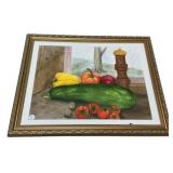 18"h., 22"w, R.S. Hand Vegetable Still Life Pain