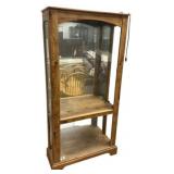 Oak Glass Display Curio Cabinet Lighted