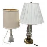 Pair of Crystal Table Lamps w/ Shades