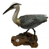 Hand-Carved Great Blue Heron Figure