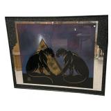 Black Panthers & Pyramid Framed Art