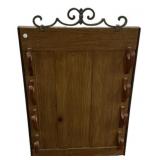 Wood Wall Gun Rack w/ Iron Scroll Top