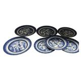 10" Mottahedeh Blue Willow Ceramic Plate Set of 8