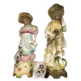 Victorian Bisque Porcelain Figurine Pair