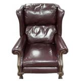 Burgundy Leather Wingback Recliner