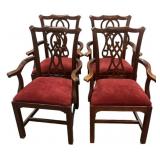 Set of 4 Chippendale Style Armchairs