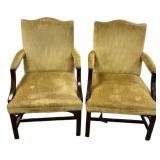 Pair Georgian Style Mahogany Armchairs