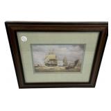 15h" Framed Maritime Sailing Ship Print