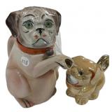 Ceramic Dog & Cat Figural Pitchers