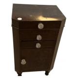20"w,18"d,34 Vintage Wood Cabinet w/ Glass Knobs