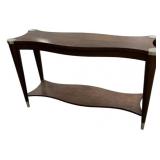 Dark Wood Console Table w/ Metal Accents