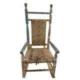 Antique Blue Painted Armchair 44"h