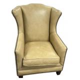 Henredon Leather Wingback Chair w/ Nailhead Trim