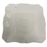 Royal Standard White Ceramic Bulldog Embossed Plat