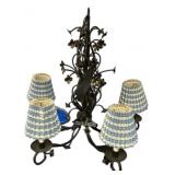 Wrought Iron Floral 5-Arm Chandelier