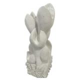 Thomas Newrocki Carved Stone Abstract Floral Sculp