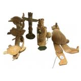 Carved Wood Animal Figurines Lot