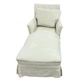 Upholstered Chaise Lounge in Linen