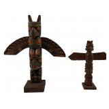 Hand-Painted Wooden Totem Pole Statue