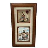 Framed Artwork and Clay Figure by Laurine Fields