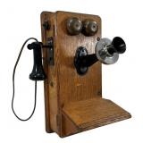 Kellogg Model Oak Wall Telephone