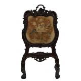 Ornately Carved Victorian Fire Screen