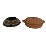 Terra Cotta warming dish, 9.5' dia., 3.5' deep /