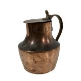 Copper pitcher with lid, 8' dia., 9'T, brass