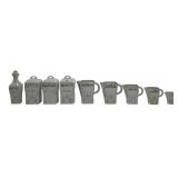 Canister set, white porcelain, German, (crack in