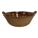 Redware bowl, glazed inside, 15' dia., 5' deep,