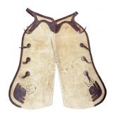 Leather Suede Shotgun Chaps with Tooled Accents