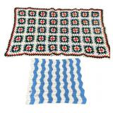 2 Crochet  Afghans 48' x 30', 21' x 17'