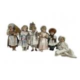 Assortment of six small collectible porcelain