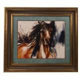 Horse watercolor signed Ratalice, 15.5' x 19.5'