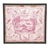 Early 19th-Century Printed Textile in Frame