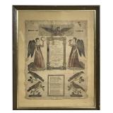 Fraktur - 1839 in German - Allentown, PA