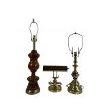 Group includes one turned wood table lamp with a