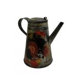 Vintage tin coffee pot, some original design, 6'