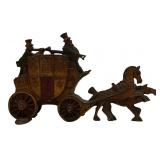 Cast iron door stop, Royal Mail Stagecoach,
