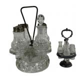 Pressed glass castor set, 6' dia., 9.5'T (missing