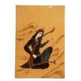 Persian Style Painted Wood Panel