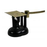 Brass & iron scales, 3.25' x 4' base, 9.5' pan &